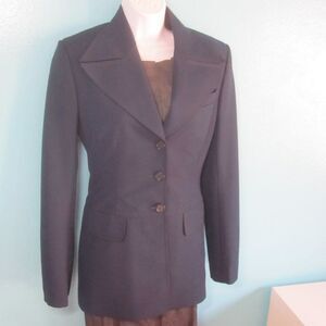 Vintage Richard Tyler Womens Size 6 Navy Blue Classic Blazer Office Business